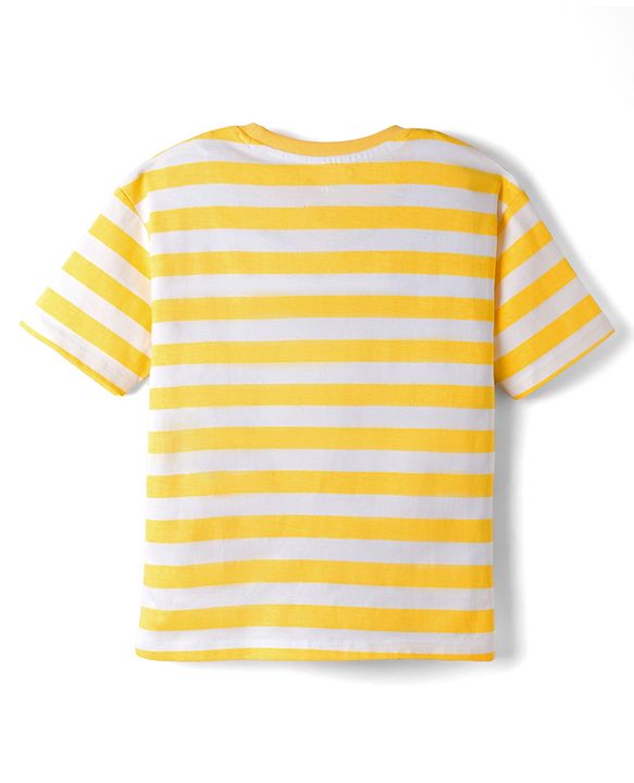 Babyhug Disney Single Jersey Knit Half Sleeves Oversized T-Shirt with Mickey Mouse Graphics - Multicolor