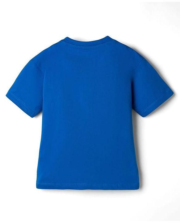 Babyhug Disney 100% Cotton Knit Half Sleeves Oversize T-Shirt With Mickey Mouse Graphic - Navy Blue