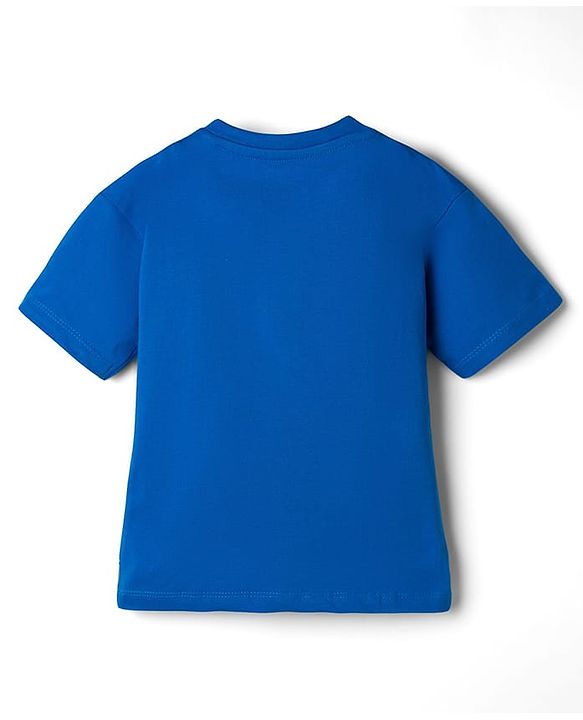 Babyhug Disney 100% Cotton Knit Half Sleeves Oversize T-Shirt With Mickey Mouse Graphic - Navy Blue