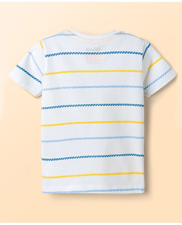 Babyhug Disney Single Jersey Knit Half Sleeves T-Shirt With Lion King Graphics - White