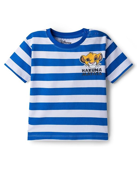 Babyhug Disney 100% Cotton Knit Half Sleeves Oversize T-Shirts With Lion King Graphic Pack of 2 - Multicolour