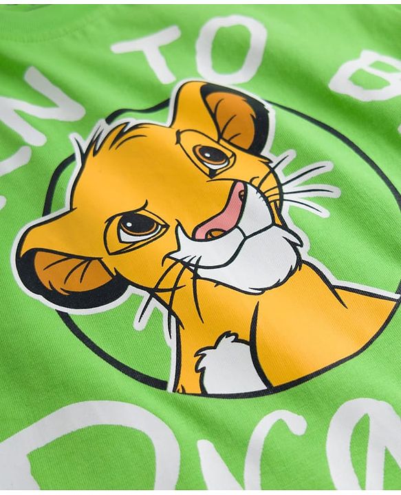 Babyhug Disney 100% Cotton Knit Half Sleeves Oversize T-Shirts With Lion King Graphic Pack of 2 - Multicolour