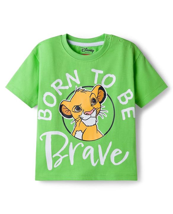 Babyhug Disney 100% Cotton Knit Half Sleeves Oversize T-Shirts With Lion King Graphic Pack of 2 - Multicolour