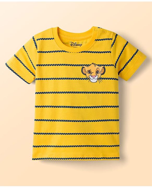 Babyhug Disney 100% Cotton Knit Half Sleeve T-Shirts With Simba & Friends Graphic Pack of 3 - Multicolour