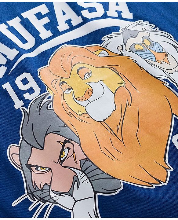 Pine Kids Disney Single Jersey Knit Sleeveless T-Shirts with Lion King Print Pack of 2- Blue & White