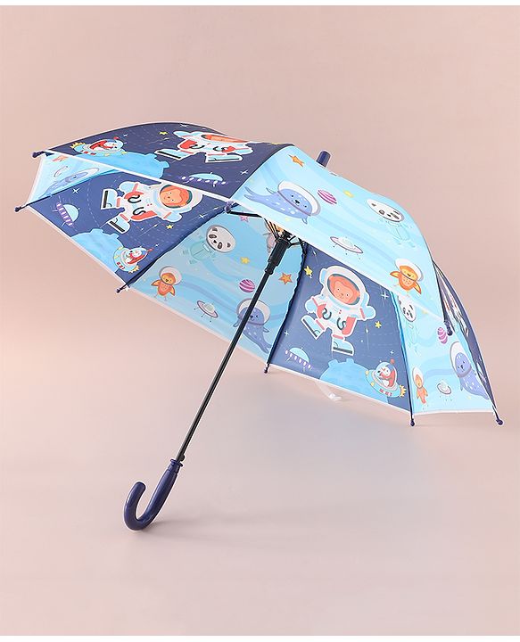 Babyhug Free Size Umbrella with Animal Print - Blue