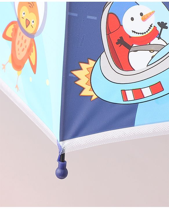 Babyhug Free Size Umbrella with Animal Print - Blue