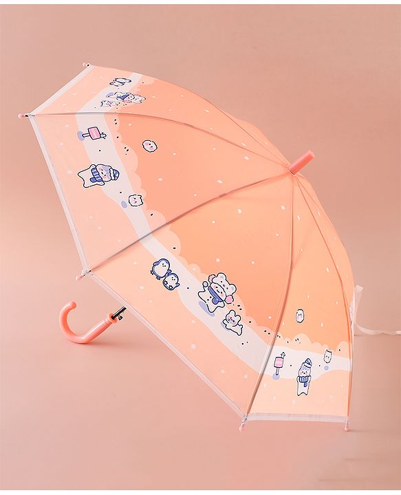 Babyhug Umbrella With Animal Print - Pink
