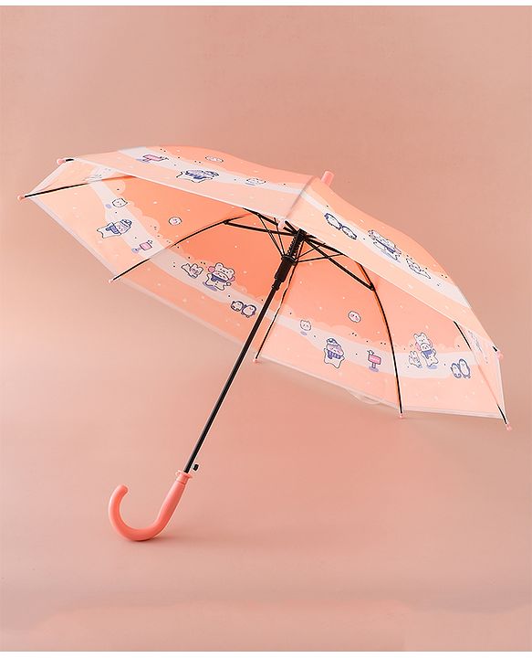 Babyhug Umbrella With Animal Print - Pink