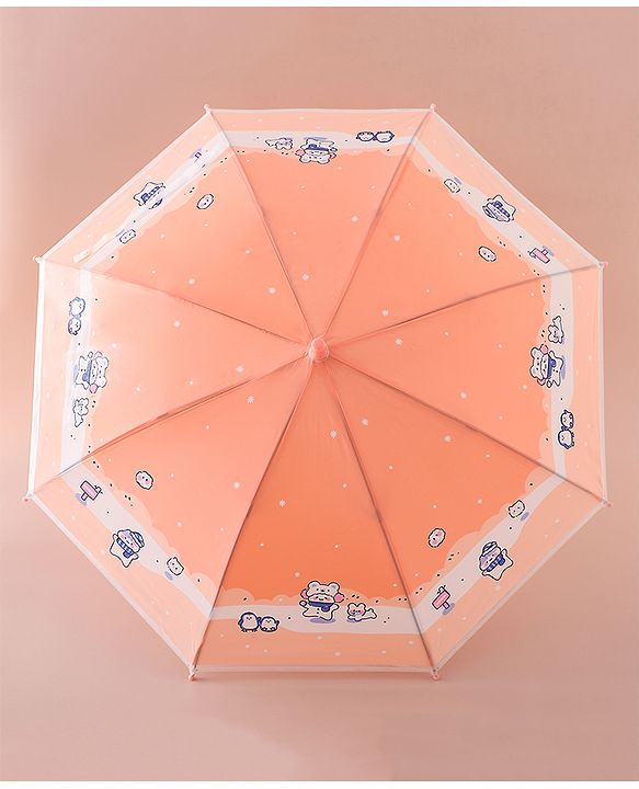 Babyhug Umbrella With Animal Print - Pink