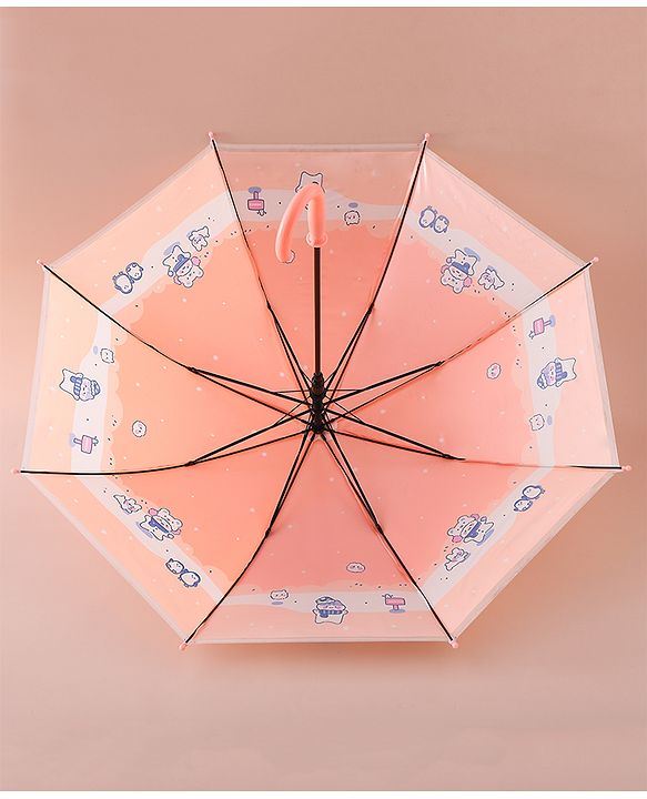 Babyhug Umbrella With Animal Print - Pink