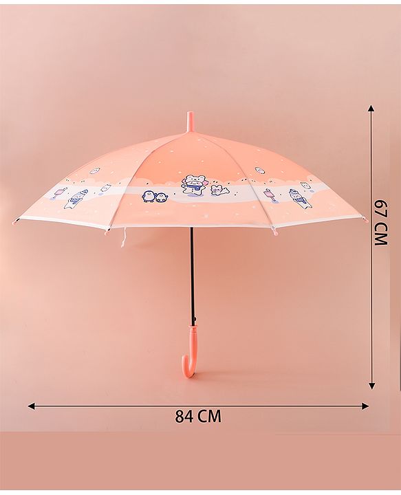 Babyhug Umbrella With Animal Print - Pink