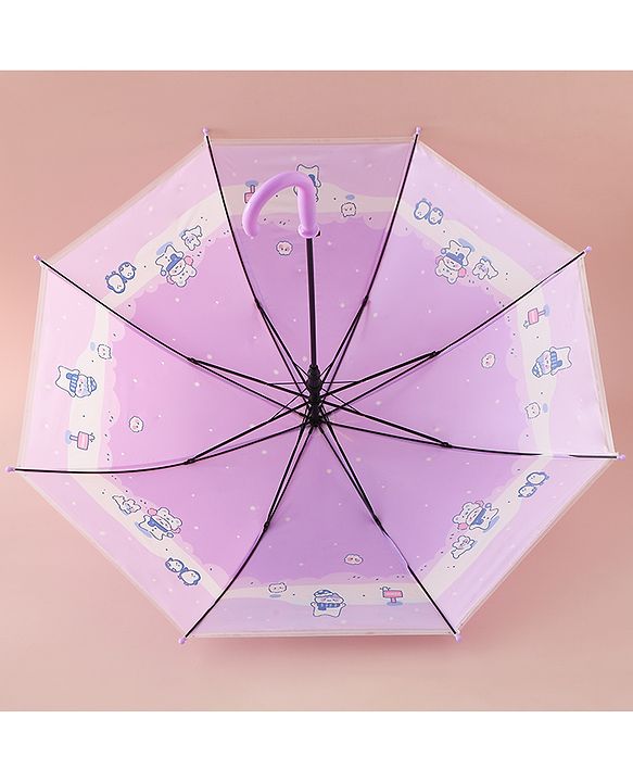 Babyhug Free Size Umbrella with Penguin Print - Purple