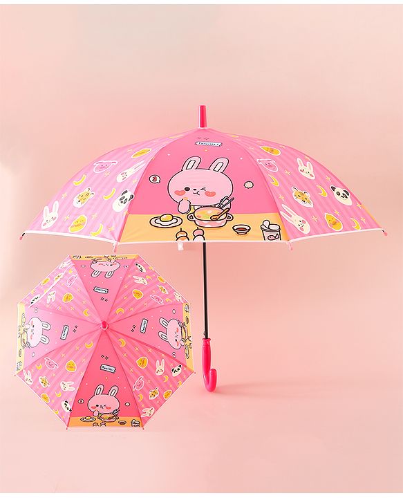 Babyhug Free Size Umbrella with Animal Print - Pink
