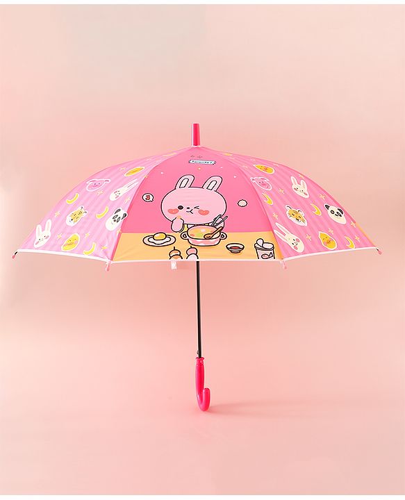 Babyhug Free Size Umbrella with Animal Print - Pink