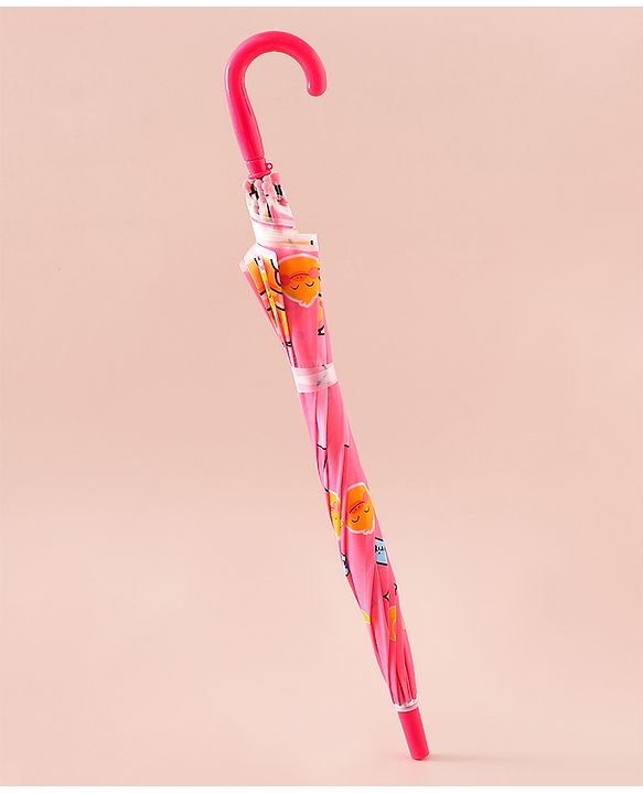 Babyhug Free Size Umbrella with Animal Print - Pink