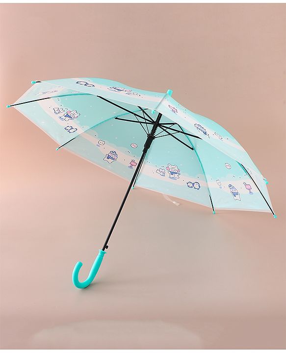 Babyhug Free Size Umbrella with Penguin Print - Light Blue