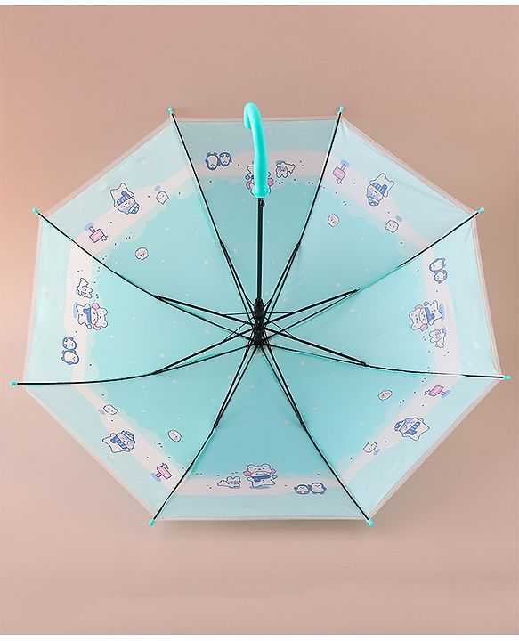 Babyhug Free Size Umbrella with Penguin Print - Light Blue
