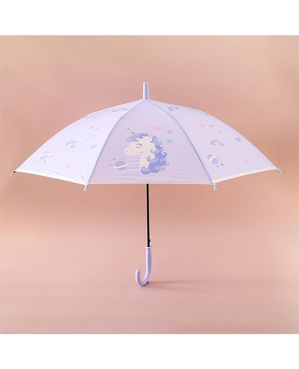 Babyhug Free Size Umbrella with Unicorn Print - Purple