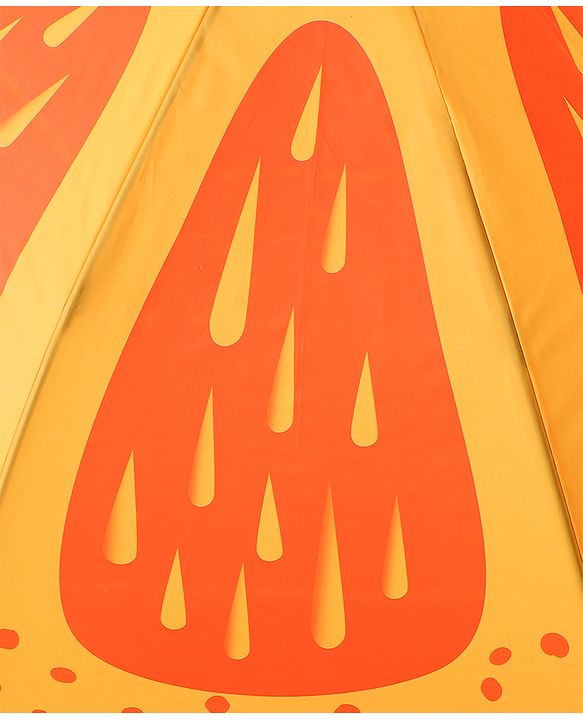Babyhug Free Size Umbrella with Orange Print - Multicolor