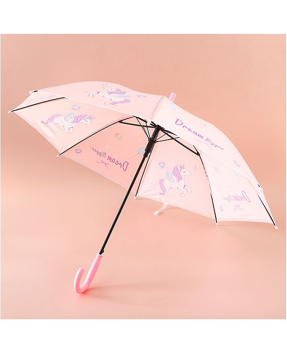 Babyhug Free Size Umbrella with Unicorn Print - Pink