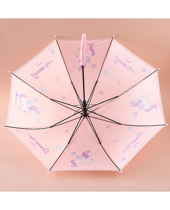 Babyhug Free Size Umbrella with Unicorn Print - Pink