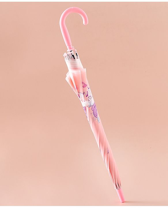 Babyhug Free Size Umbrella with Unicorn Print - Pink