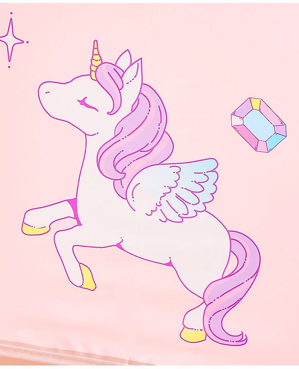 Babyhug Free Size Umbrella with Unicorn Print - Pink