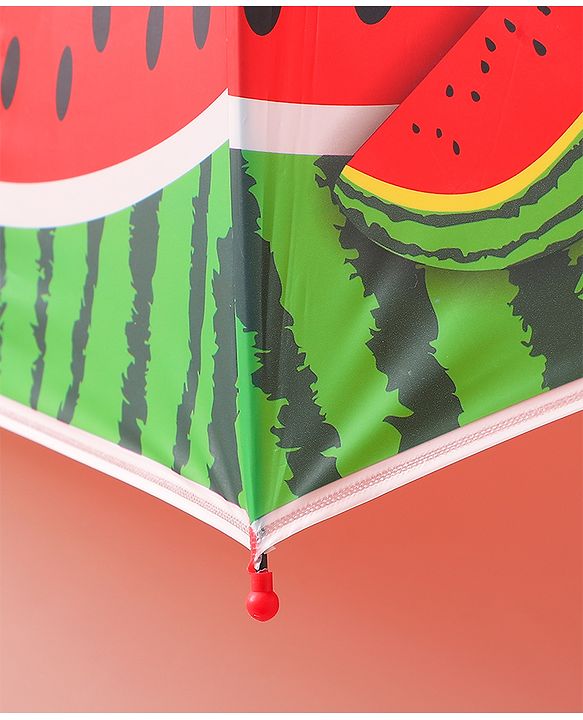 Babyhug Free Size Umbrella with Watermelon Print - Red