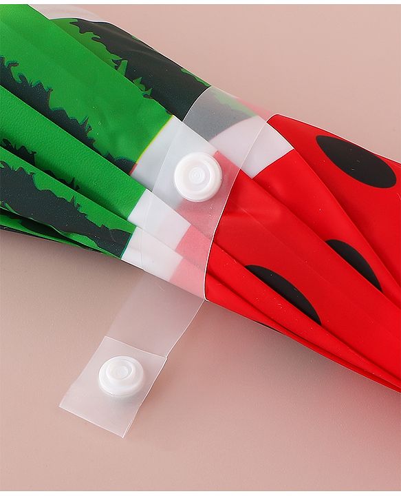 Babyhug Free Size Umbrella with Watermelon Print - Red