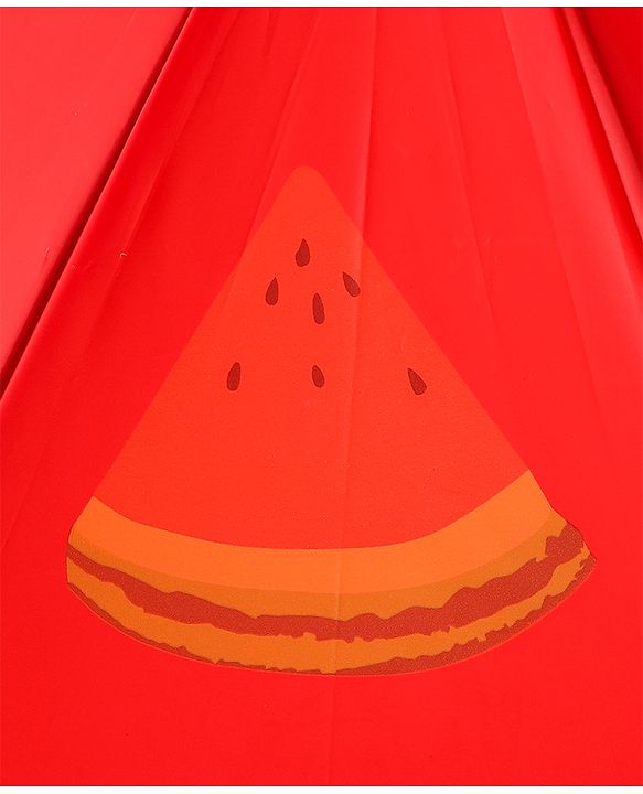 Babyhug Free Size Umbrella with Watermelon Print - Red