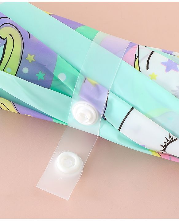 Babyhug Free Size Umbrella with Unicorn Print - Sea Green