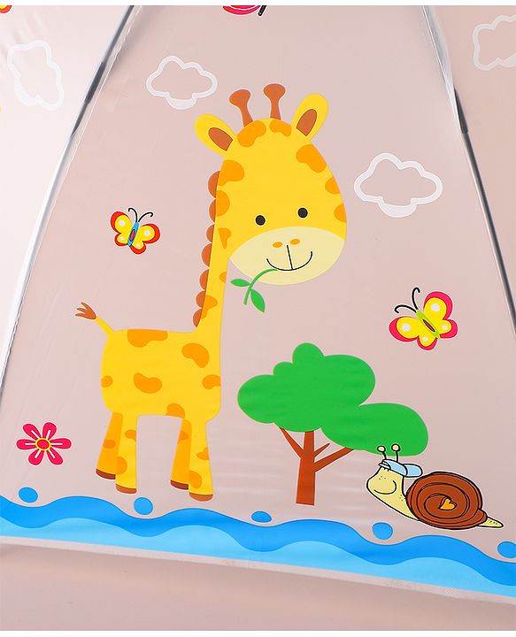 Babyhug Free Size Umbrella with Animal Print - White