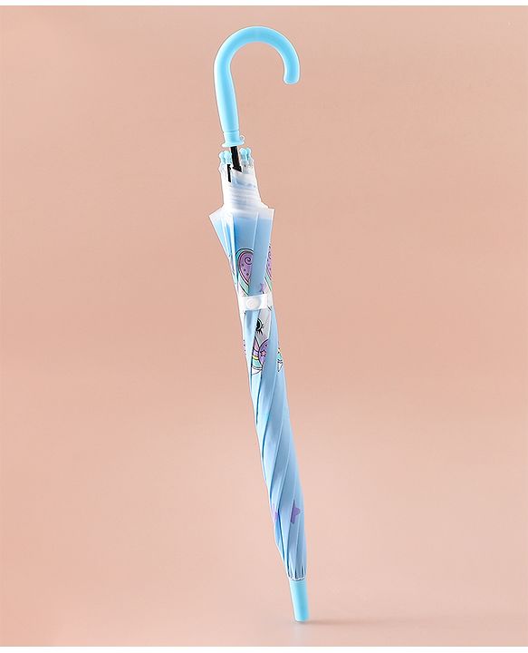 Babyhug Free Size Umbrella with Unicorn Print - Blue