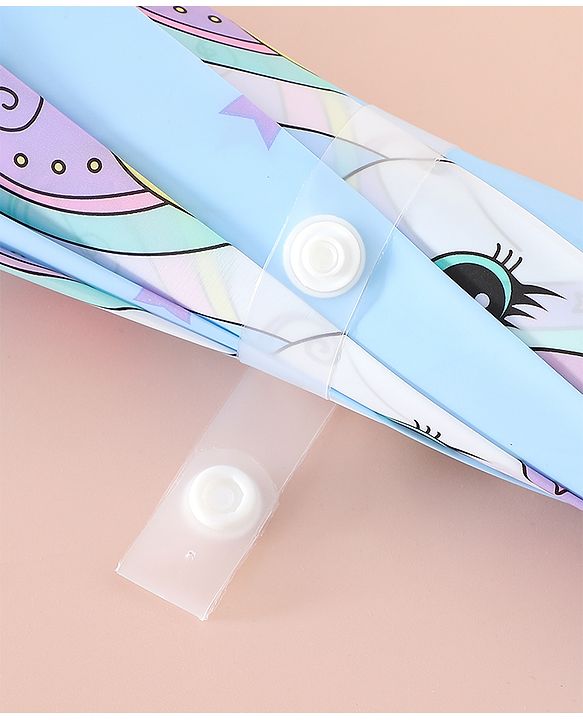 Babyhug Free Size Umbrella with Unicorn Print - Blue