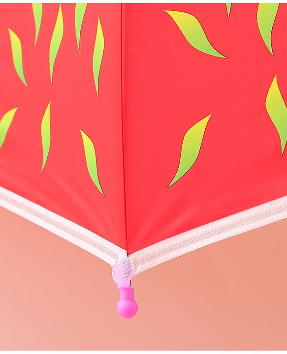 Babyhug Kids Umbrella With Dragon Fruit Print - Dark Pink