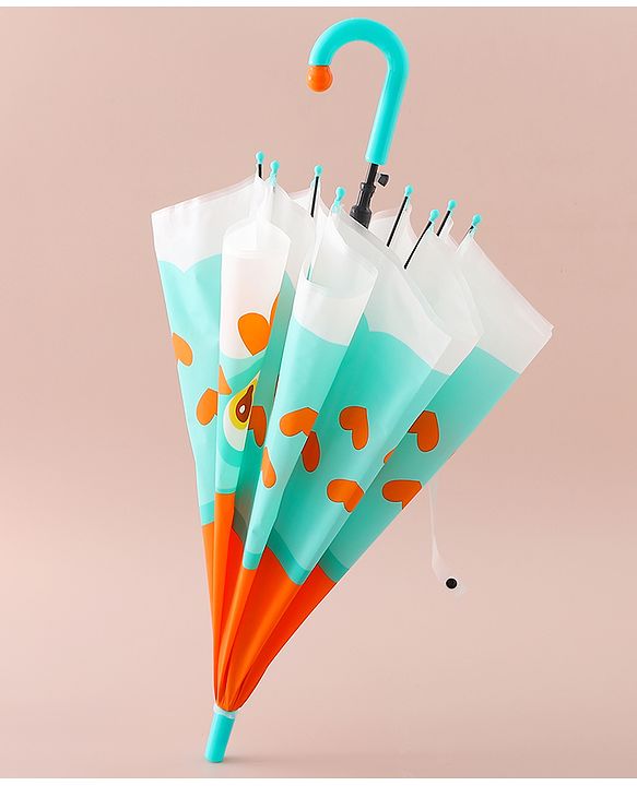 Babyhug Free Size Umbrella with Owl Print - Sea Green