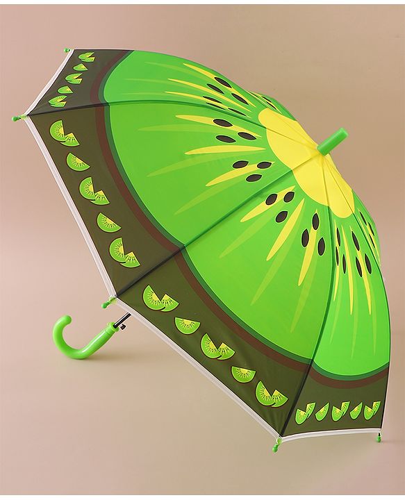 Babyhug Free Size Umbrella with Kiwi Print - Green