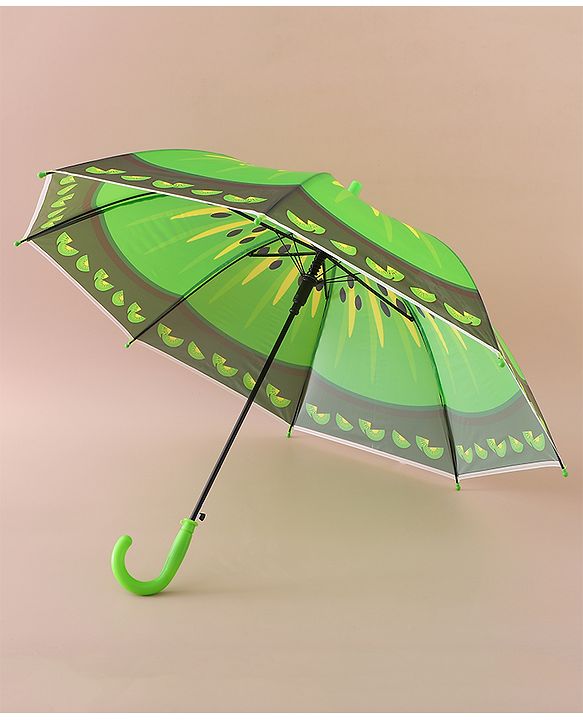 Babyhug Free Size Umbrella with Kiwi Print - Green