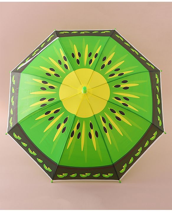 Babyhug Free Size Umbrella with Kiwi Print - Green