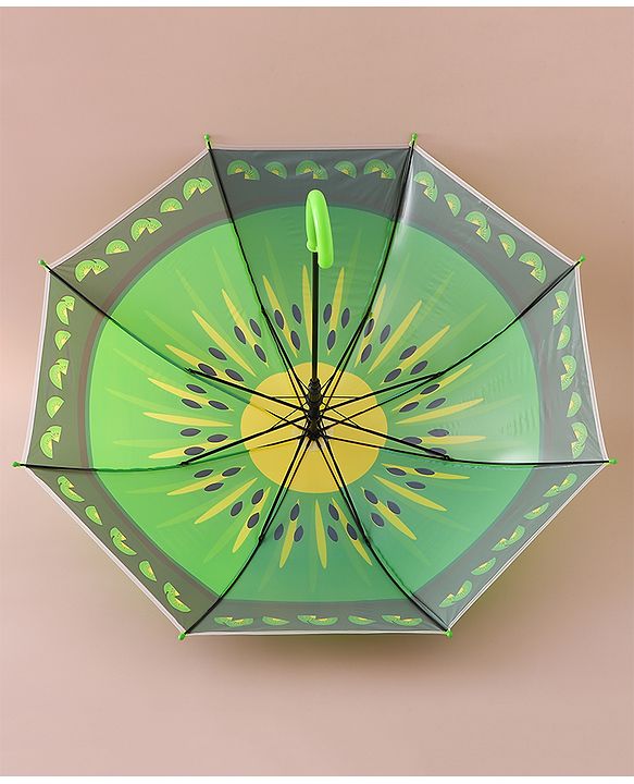 Babyhug Free Size Umbrella with Kiwi Print - Green