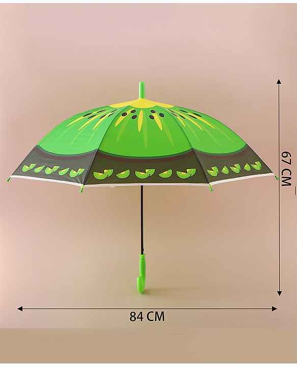 Babyhug Free Size Umbrella with Kiwi Print - Green