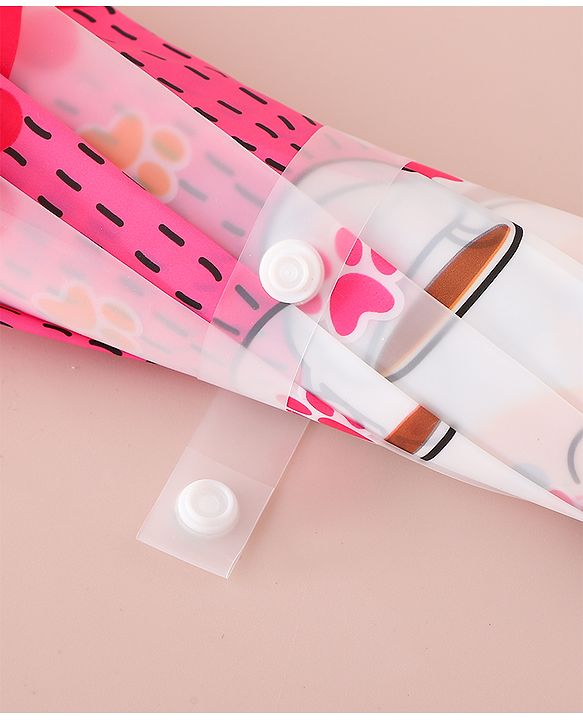 Babyhug Free Size Umbrella with Kitty Print - Fuchsia