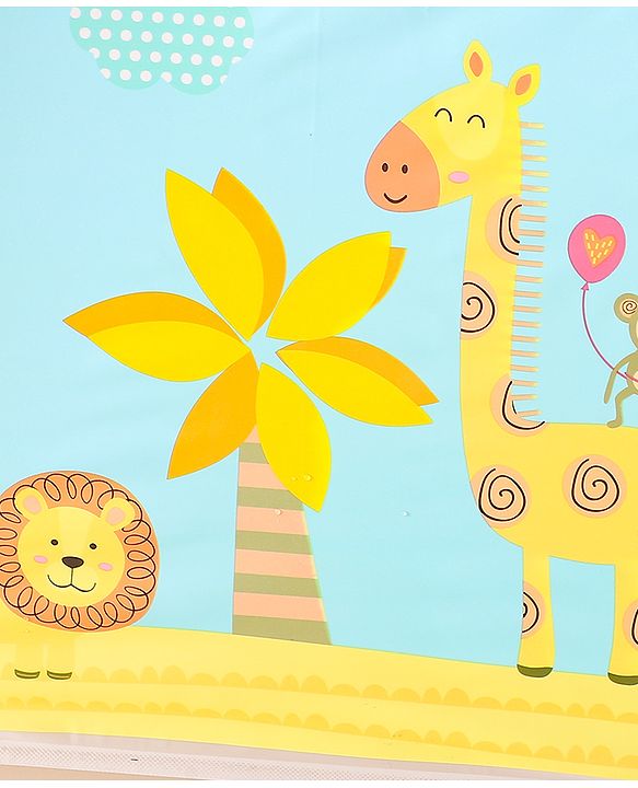 Babyhug Kids Umbrella With Jungle Safari Theme - Yellow & Blue