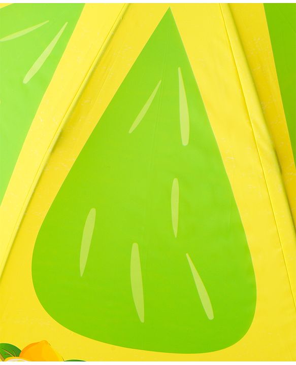 Babyhug Free Size Umbrella with Lemon Print - Green