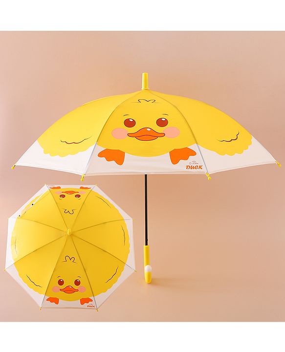 Babyhug Free Size Umbrella with Chick Print - Yellow