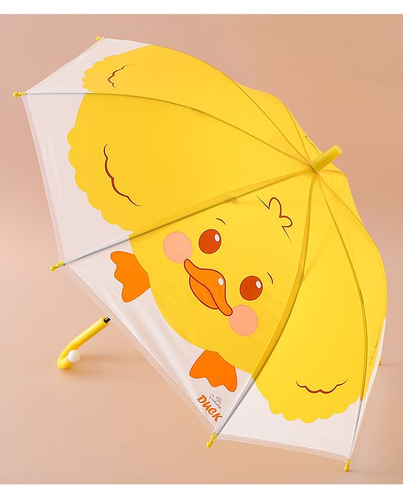 Babyhug Free Size Umbrella with Chick Print - Yellow