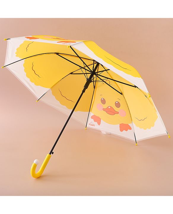 Babyhug Free Size Umbrella with Chick Print - Yellow