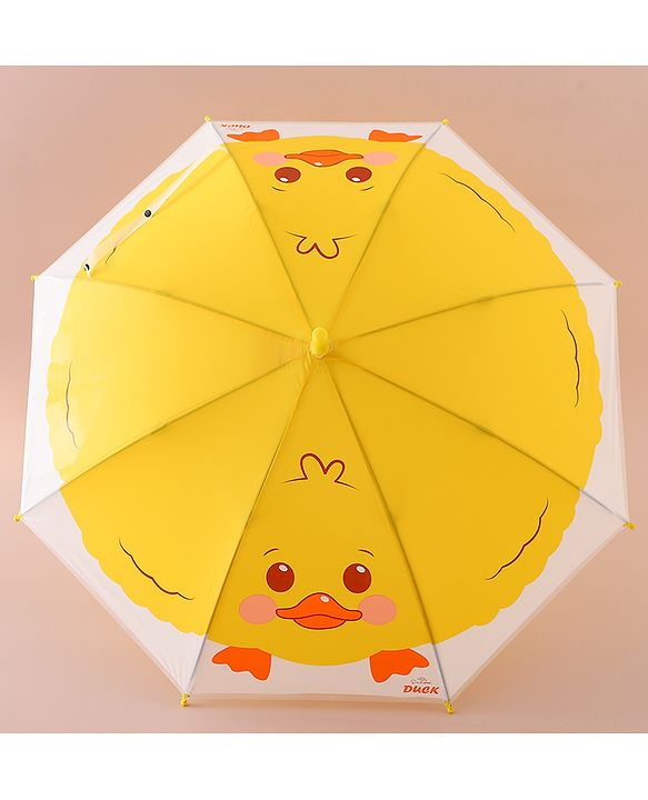 Babyhug Free Size Umbrella with Chick Print - Yellow