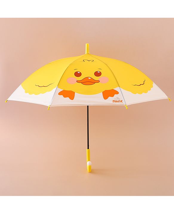 Babyhug Free Size Umbrella with Chick Print - Yellow